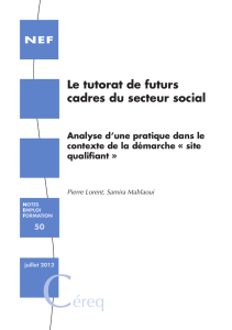 Le tutorat de futurs cadres du secteur social