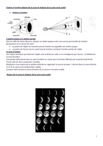 1 Ombres et lumière phases de la Lune et éclipses de la