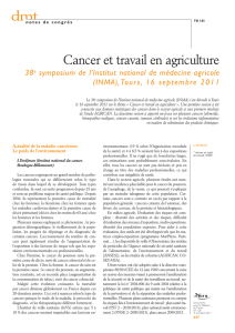 Cancer et travail en agriculture