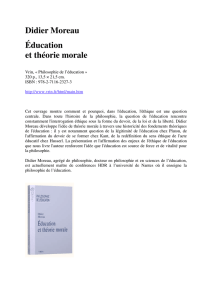 Didier Moreau Éducation et théorie morale