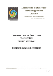 Climatologie et évolution climatique du sud Aveyron