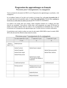 Progression des apprentissages en français