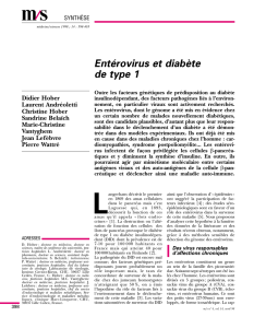 Entérovirus et diabète de type 1 - iPubli