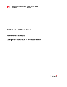 NORME DE CLASSIFICATION Recherche Historique Catégorie