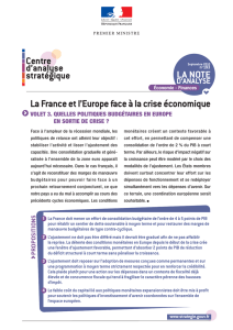 La France et l`Europe face à la crise économique