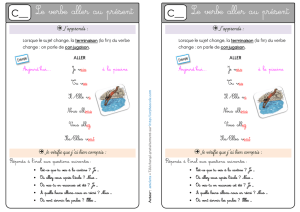Le verbe aller au présent Le verbe aller au présent