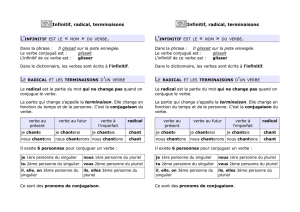 C2 Infinitif, radical, terminaisons C2 Infinitif, radical, terminaisons