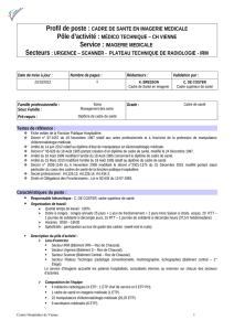 Profil de poste : CADRE DE SANTE EN IMAGERIE