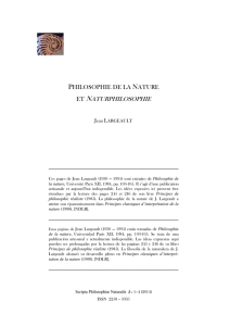 Jean LARGEAULT, Philosophie de la nature et Naturphilosophie