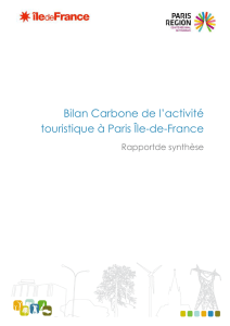 Bilan Carbone de l`activité touristique à Paris Île-de