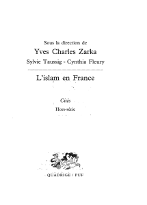 Yves Charles Zarka L`islam en France