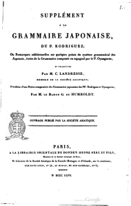 (1826) W. von Humboldt – Notice sur la grammaire japonaise