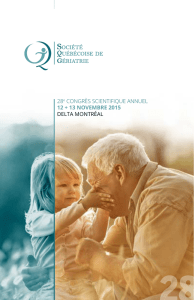 Programme du congrès - Société québécoise de gériatrie