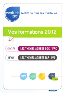 Vos formations 2012