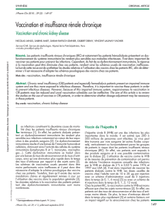 Vaccination et insuffisance rénale chronique