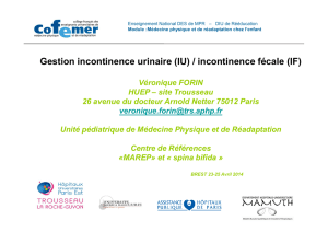 Gestion incontinence urinaire/incontinence fécale