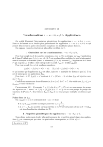 Transformations z → az + b, a = 0. Applications.