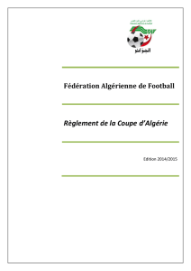 Reglement de la Coupe d`Algerie