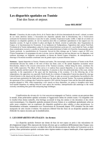 Les disparités spatiales en Tunisie Etat des lieux et enjeux
