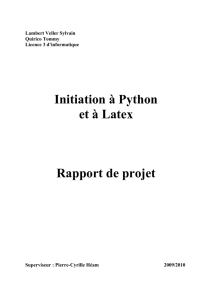 Initiation à Python et à Latex Rapport de projet