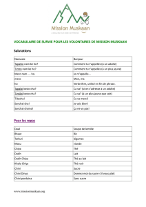 Vocabulaire de survie
