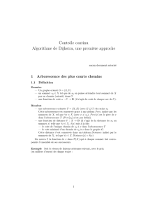 Contrôle continu Algorithme de Dijkstra, une première approche