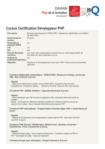 Cursus Certification Développeur PHP
