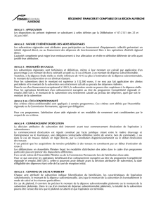 Le règlement financier et comptable de la Région Auvergne