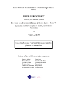 THESE DE DOCTORAT Modélisation de l`atmosphère des