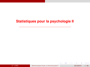 Statistiques pour la psychologie II