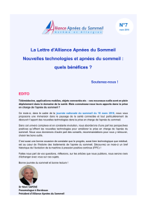 La Lettre d`Alliance Apnées du Sommeil Nouvelles technologies et