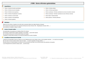 Fiche Rome - J1506 - Soins infirmiers généralistes