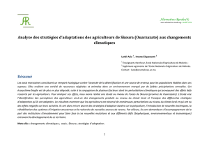 Analyse des stratégies d`adaptations des agriculteurs