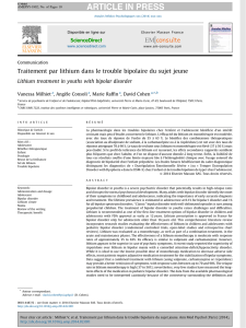 Traitement par lithium dans le trouble bipolaire du sujet jeune