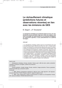 Le réchauffement climatique (prédictions futures et observations