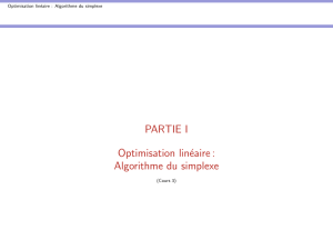 Optimisation linéaire : Algorithme du simplexe