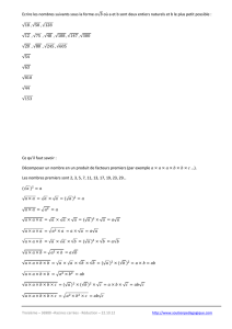 Ecrire les nombres suivants sous la forme √ où a et b sont deux