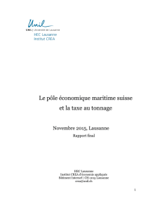 Le pôle économique maritime suisse et la taxe au tonnage