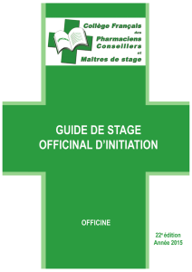 Guide de stage officinal d`initiation 2015