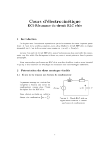 Cours d`électrocinétique EC5-Résonance du circuit RLC série