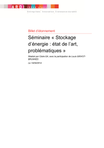 Séminaire « Stockage d`énergie : état de l`art - ARDI Rhône