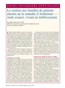 Le soutien aux familles de patients atteints de la maladie d`Alzheimer