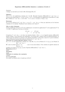 Equations différentielles linéaires ( scalaires) d`ordre 2