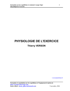 Physiologie de l`exercice