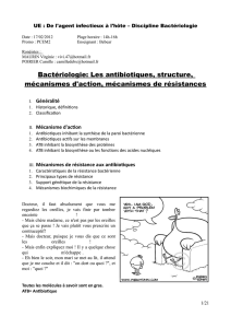 Bactériologie: Les antibiotiques, structure - Fichier