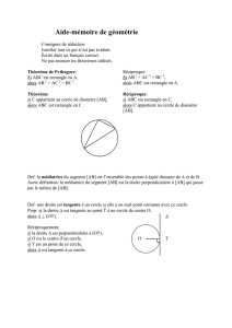 Aide-mémoire de géométrie