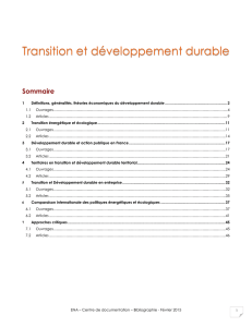 transition et développement durable