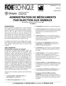 Administration de médicaments par injection aux animaux