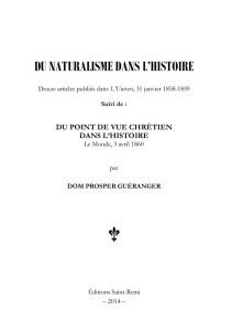 du naturalisme dans l`histoire - éditions Saint-Remi