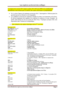 Repères Liste officielle Repères HG DNB - Académie d`Aix
